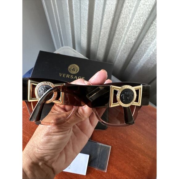 Versace VE 4415U 108/3 Havana Plastic Cat-Eye Sunglasses Brown Lens - Picture 3 of 6